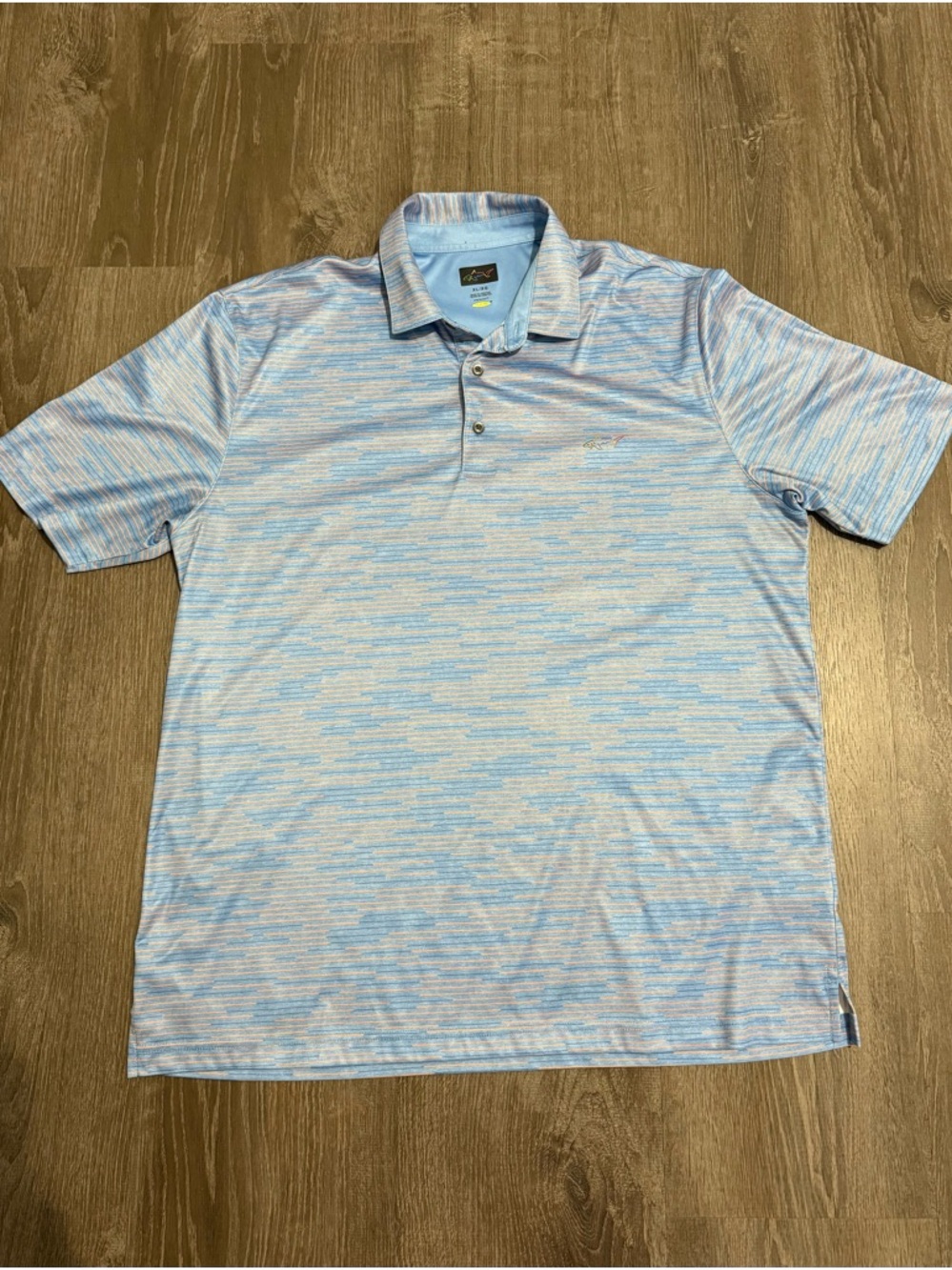 Greg Norman Collection XL Men’s Light Blue Heathered Polo Shirt